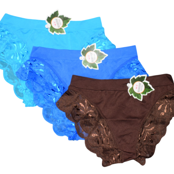 3 paari pükse: erksinine, sinine, tumepruun