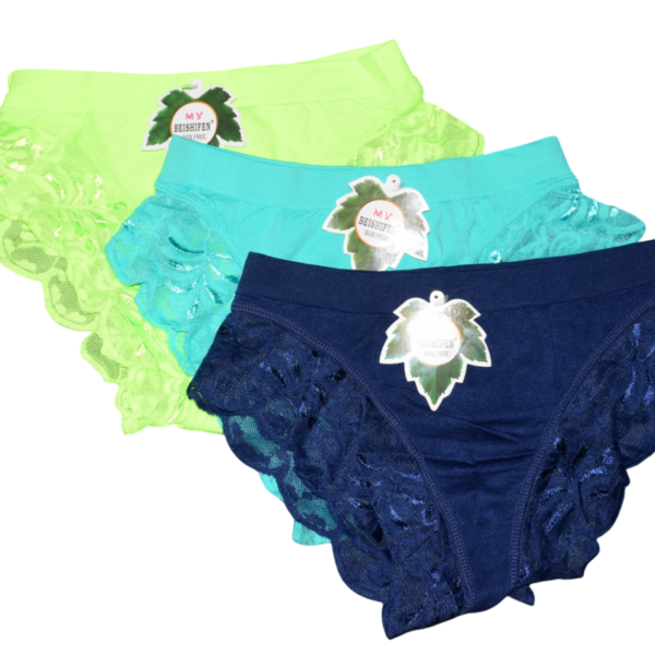 3 paari pükse: neoonroheline, türkiis, tumesinine