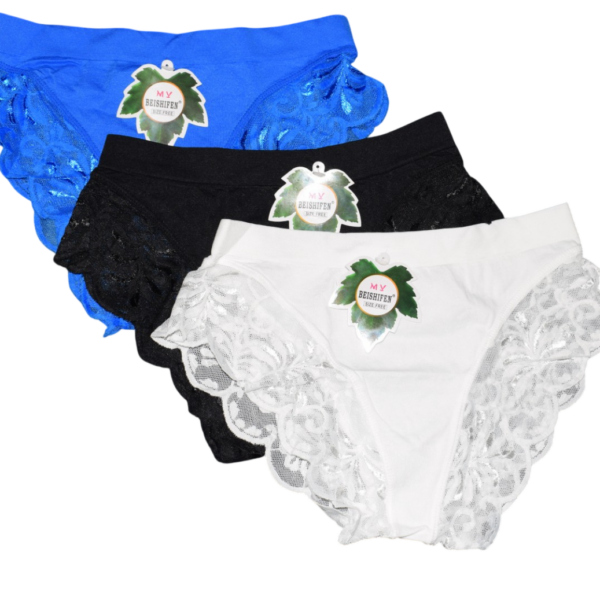 3 paari pükse: sinine, must, valge