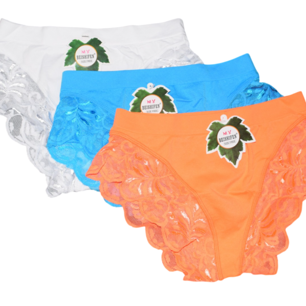 3 paari pükse: valge, türkiis, oranž