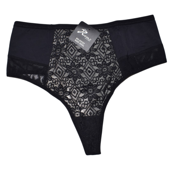 Kõrge pihaga stringid lilltikand must